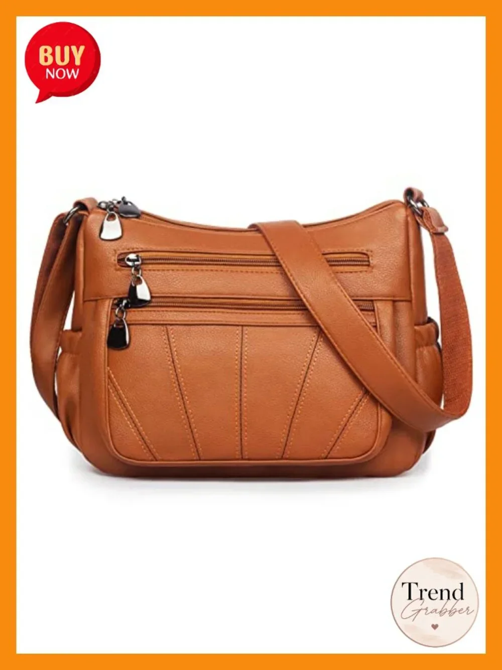 Soft PU Leather Crossbody Bag with Tote Handle